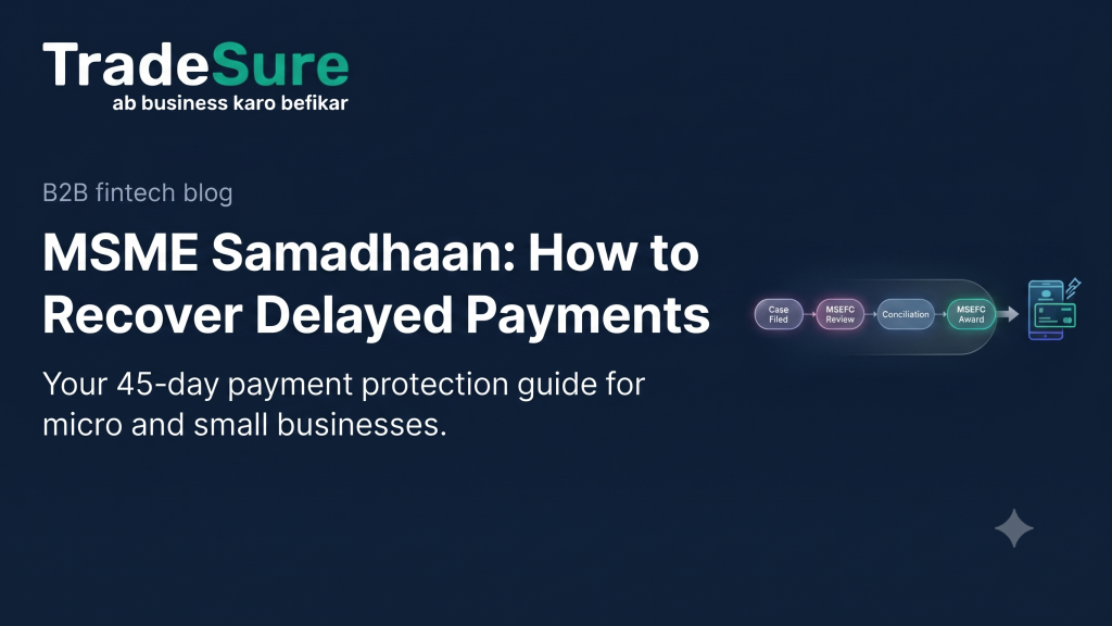 MSME Samadhaan delayed payment recovery process: case filed, MSEFC review, conciliation, MSEFC award – TradeSure guide