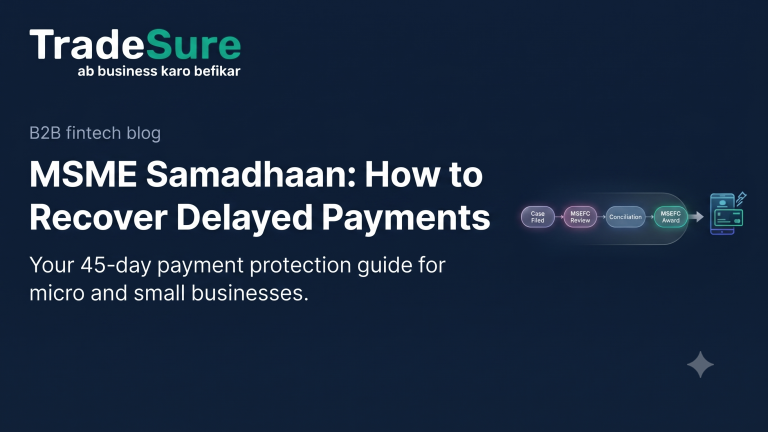 MSME Samadhaan delayed payment recovery process: case filed, MSEFC review, conciliation, MSEFC award – TradeSure guide