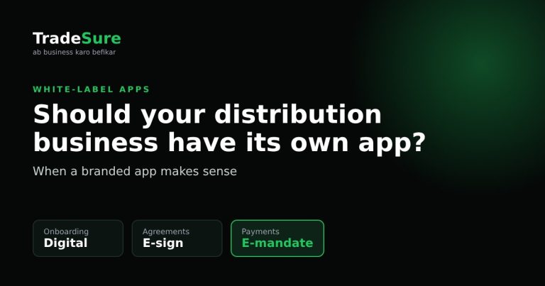 White-label business app for distributors with digital onboarding, e-sign agreements and e-mandate