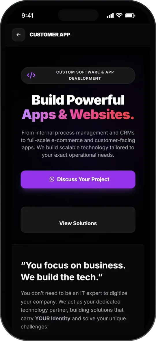 Custom app development by TradeSure shown in the TradeSure app