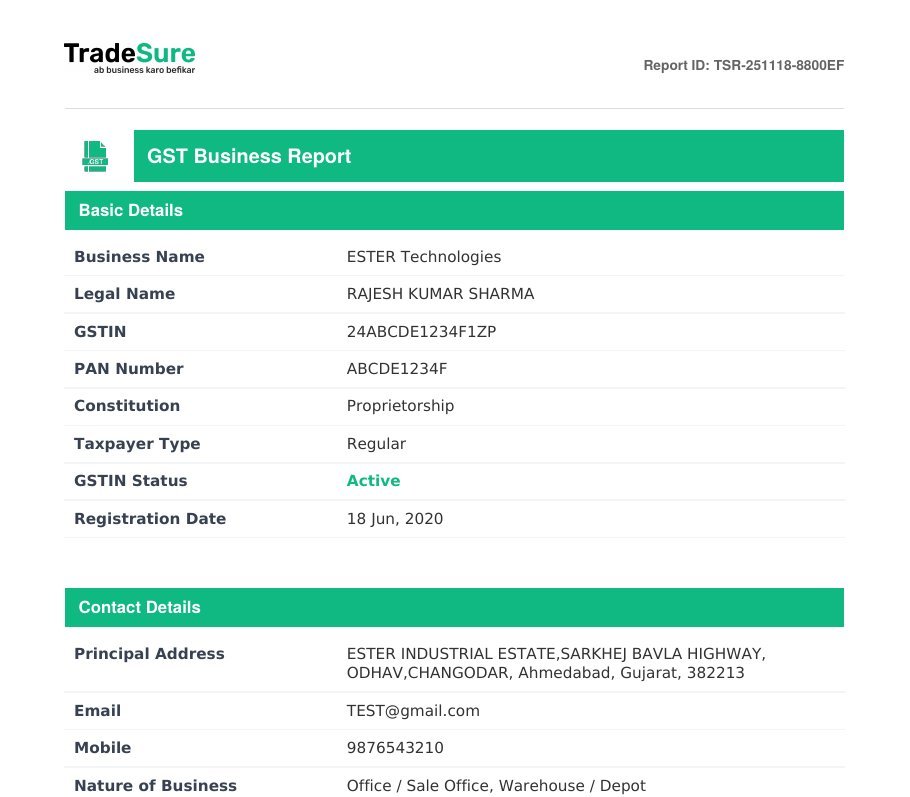 See a sample report – page preview